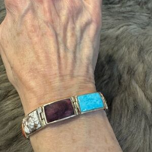 Elegant Silver & Multicolor Stone Bracelet